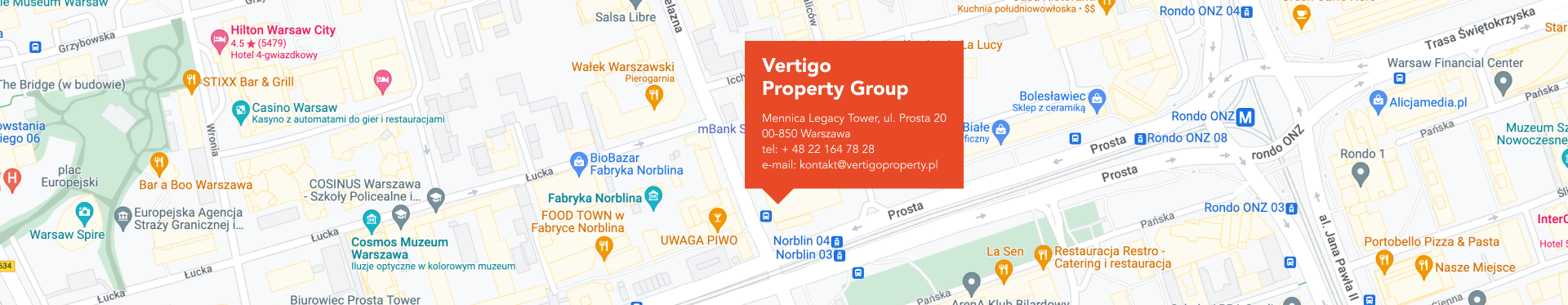 Mapa siedziby firmy Vertigo Property Group